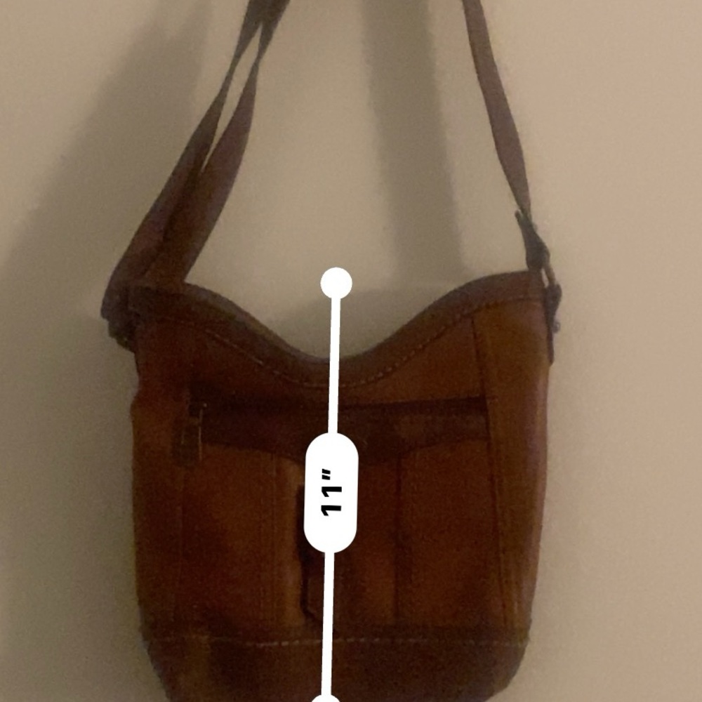 Born Concept Brown Leather Crossbody Bag w/attached lipstick holder - Picture 10 of 11